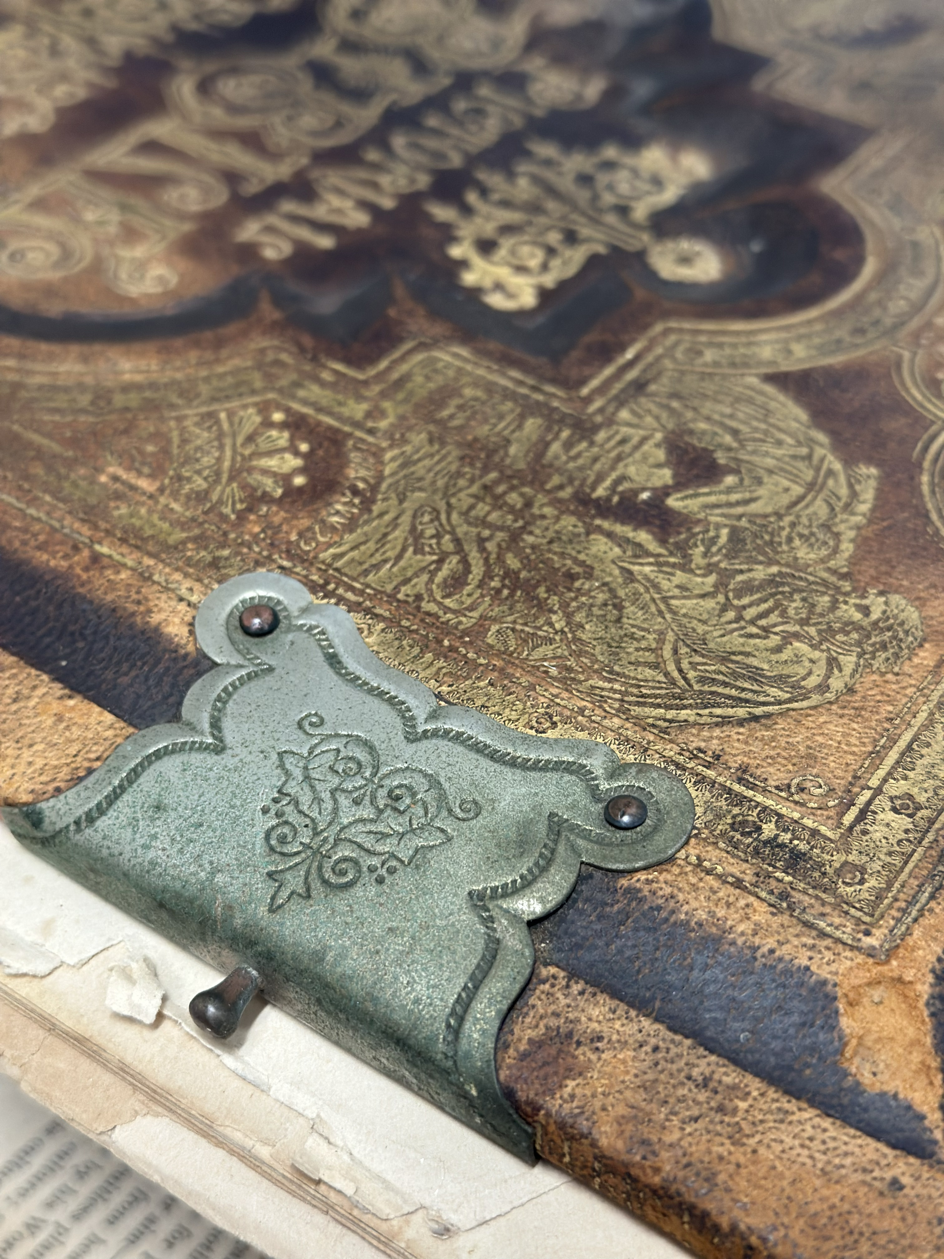 Close detail of metallic embroidery